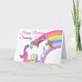 Tarjeta Nombramiento de unicornio de cumpleaños de niña
