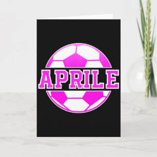 Tarjeta Nombre Aprile Chicas Fútbol Juegan Fútbol Aficiona