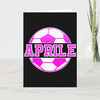 Tarjeta Nombre Aprile Chicas Fútbol Juegan Fútbol Aficiona