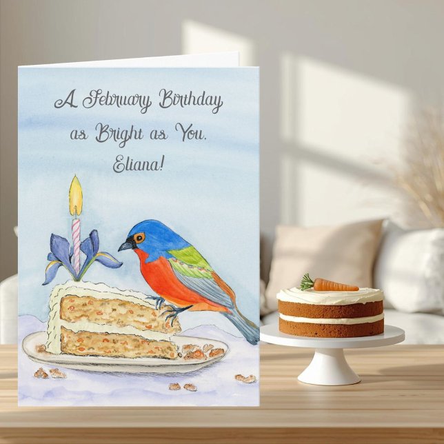 Tarjeta Nombre Cumpleaños Feliz Febrero Pintado Bunting (Subido por el creador)