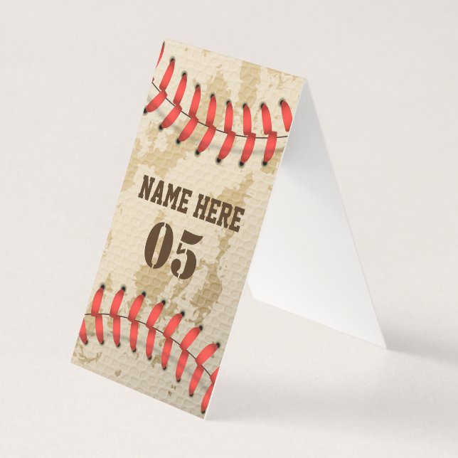 Tarjeta Nombre de béisbol vintage personalizado número ret (Anverso)