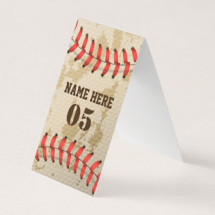 Tarjeta Nombre de béisbol vintage personalizado número ret