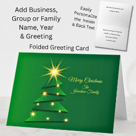 Tarjeta Nombre de cambio de árbol verde de Navidad coincid