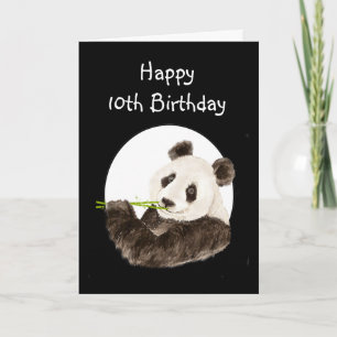 Tarjeta Nombre de cumpleaños Panda, animal malcriado