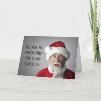 Tarjeta Nombre de familia editable Diversión Santa Lista a