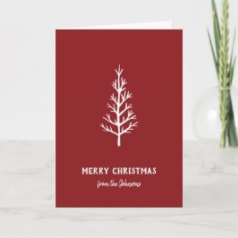 Tarjeta Nombre de familia personalizado Árbol de Navidad a