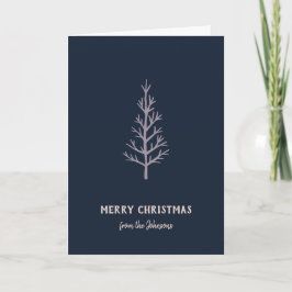 Tarjeta Nombre de familia personalizado Feliz Navidad Árbo