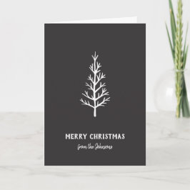 Tarjeta Nombre de familia personalizado Feliz Navidad Árbo