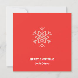 Tarjeta Nombre de familia personalizado Feliz Navidad Copo