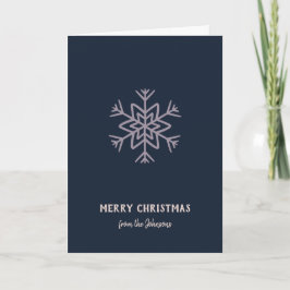 Tarjeta Nombre de Familia Personalizado Feliz Navidad Copo