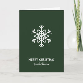 Tarjeta Nombre de familia personalizado Feliz Navidad Copo