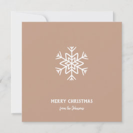 Tarjeta Nombre de familia personalizado Feliz Navidad Copo
