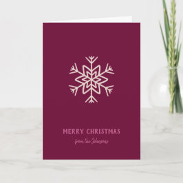 Tarjeta Nombre de familia personalizado Feliz Navidad Copo