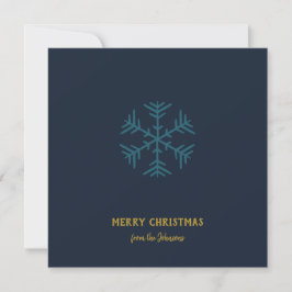 Tarjeta Nombre de familia personalizado Feliz Navidad Copo