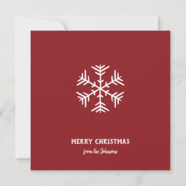 Tarjeta Nombre de familia personalizado Feliz Navidad Copo