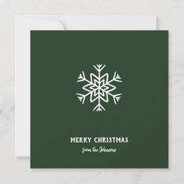 Tarjeta Nombre de familia personalizado Feliz Navidad Copo
