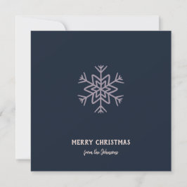 Tarjeta Nombre de familia personalizado Feliz Navidad Copo