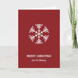 Tarjeta Nombre de familia personalizado Feliz Navidad Copo