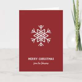Tarjeta Nombre de familia personalizado Feliz Navidad Copo