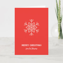 Tarjeta Nombre de familia personalizado Feliz Navidad Copo