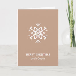 Tarjeta Nombre de familia personalizado Feliz Navidad Copo