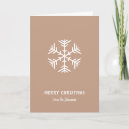 Tarjeta Nombre de familia personalizado Feliz Navidad Copo