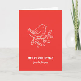 Tarjeta Nombre de familia personalizado Feliz Navidad Robi