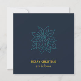 Tarjeta Nombre de familia personalizado Flor de Navidad al