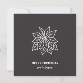 Tarjeta Nombre de familia personalizado Flor de Navidad al
