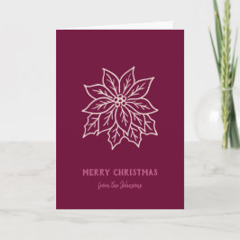Tarjeta Nombre de familia personalizado Flor de Navidad al