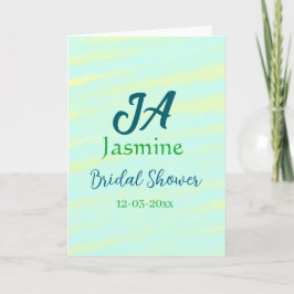 Tarjeta Nombre de la ducha de novia de acuarela pastel azu