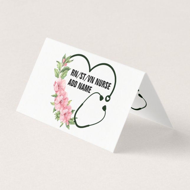 Tarjeta Nombre de la enfermera veterana de registro de est (Anverso)