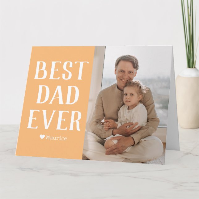 Tarjeta Nombre de la foto del Día de los Padres de la Fami (Anverso)