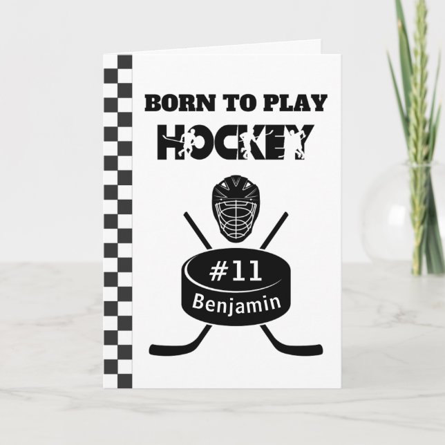 Tarjeta Nombre de la foto Edad Texto Jersey Número Hockey  (Anverso)