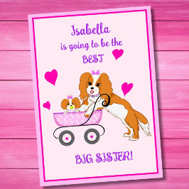 Tarjeta Nombre de la hermana mayor Cavalier King Charles S