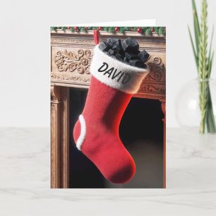 Tarjeta Nombre De Los Navidades Con Carbón