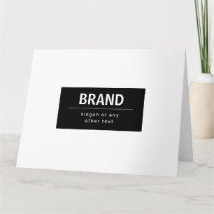 Tarjeta Nombre de marca o empresa moderna y audaz Blanco