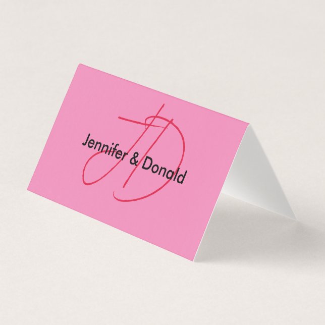 Tarjeta Nombre de monograma clásico de escritura a la moda (Anverso)