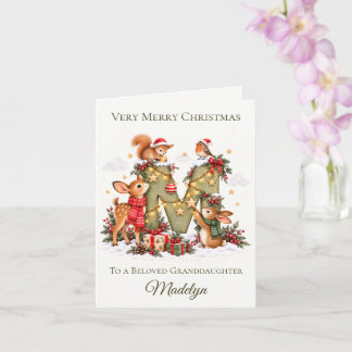 Tarjeta Nombre de Navidad personalizado – Letra M