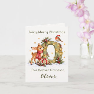 Tarjeta Nombre de Navidad personalizado – Letra O
