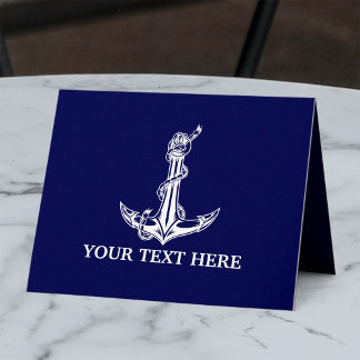 Tarjeta Nombre del barco vintage nautical Anchor Rope