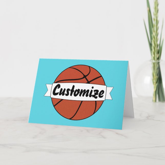 Tarjeta Nombre del equipo de baloncesto/fiesta de encargo (Anverso)