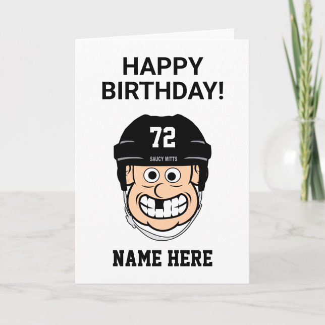 Tarjeta Nombre del jugador de hockey Personalizado de cump (Anverso)