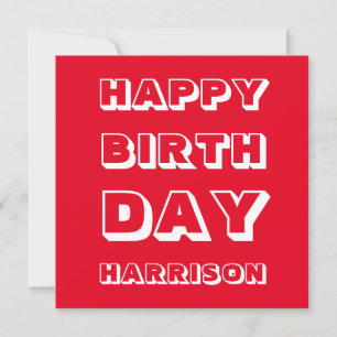 Tarjeta Nombre del personalizar, cumpleaños feliz, negrita