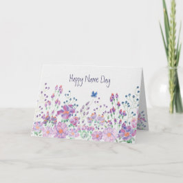Tarjeta Nombre Día Floral Frontera