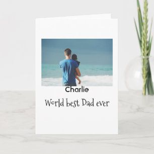 Tarjeta nombre fecha foto simple del mejor papá del mundo 