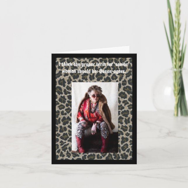 Tarjeta Nombre humorístico para mujeres de edad (Anverso)