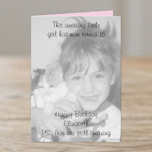Tarjeta nombre increíble rosa cumpleaños 16 foto