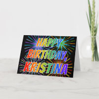 Nombre "KRISTINA" Diversión "FELIZ CUMPLEAÑOS"