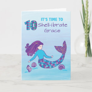 Tarjeta Nombre personalizado 10 cumpleaños Sparkly Look Me